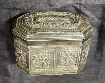 Occupied Japan Silver Box on Rounded Feet & a Repoussé