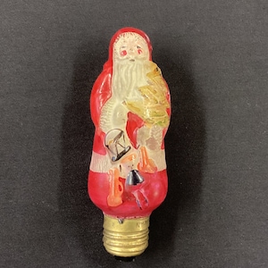 1930s Santa Claus Tungsten Bulb: Vintage Christmas Tree Decor