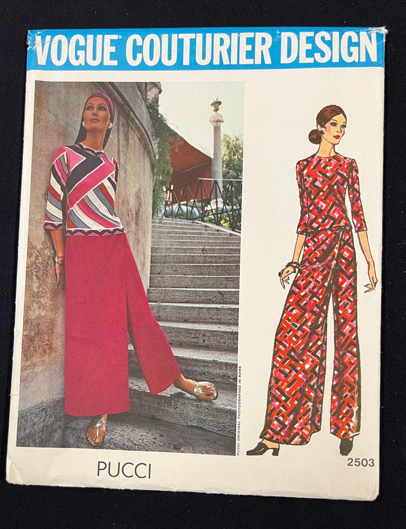 Pucci Sewing Pattern Vogue Couturier Design Pucci Pattern 2503 - 1971 Uncut - Etsy