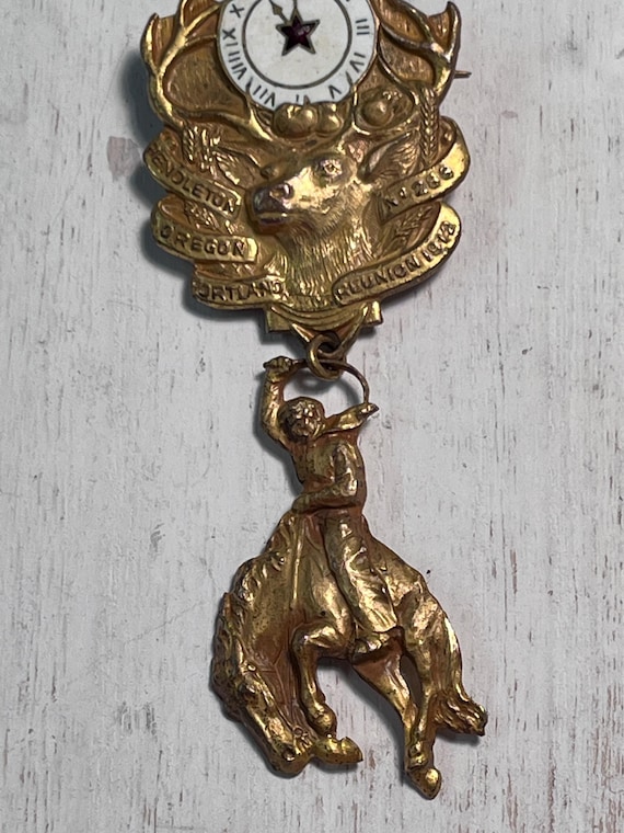 Eagles Lodge 288 Pendleton 1912 reunion medallion - image 4