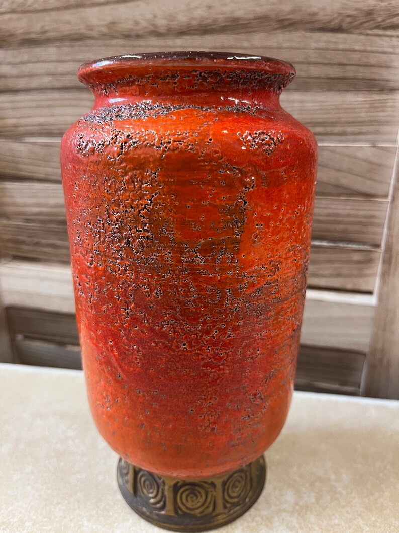 Bitossi vase Aldo Londi orange FREE SHIPPING image 2