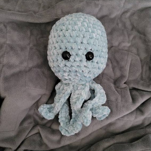 Super soft chenille velvet handmade crochet octopus stuffed plush stocking stuffer