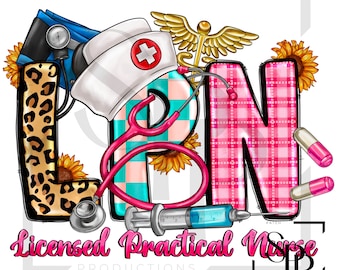 UV DTF Decal LPN Nurse Print Ready to Apply Permanent Adhesive Decal Cups Phone Cases Glasses Cars Any Flat Surface