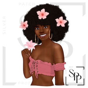 UV DTF Afro-Amerikaanse mooie vrouw Afro-bloemen Print Klaar voor het aanbrengen van permanente zelfklevende sticker Cups Telefoonhoesjes Bril Auto's