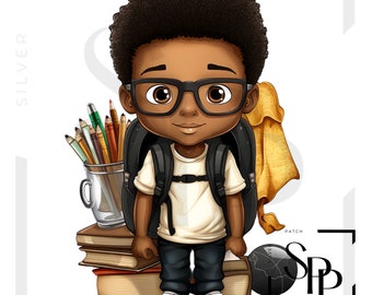 UV DTF Decal African American Black Young Boy Back To School Print Ready to Apply Permanent Adhesive Cups Phone Cases Glasses Cars