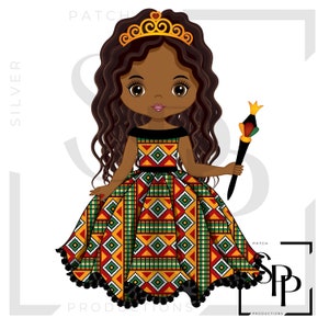 UV DTF-sticker African American Beautiful Girl Princess Ankara Dress Print Ready to Apply Permanent Adhesive Cups Phone Cases Bril Cars