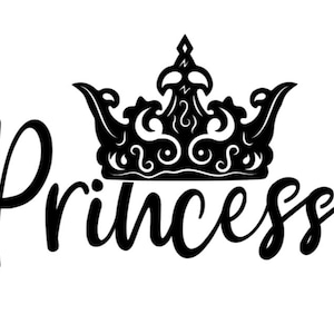 Crown Princess Permanent Vinyl Decal Car Window Laptop Glass Tumbler Mug