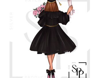 UV DTF Decal Graduation Cap Gown Flowers Diploma WS Ready to Apply Permanent Adhesive Decal Cups Phone Cases Glasses Cars Any Flat Surface