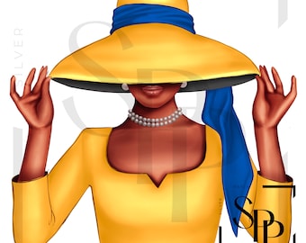 UV DTF African American Beautiful Woman Elegant Gold And Blue Print Ready to Apply Permanent Adhesive Sticker Cups Phone Cases Glasses Cars