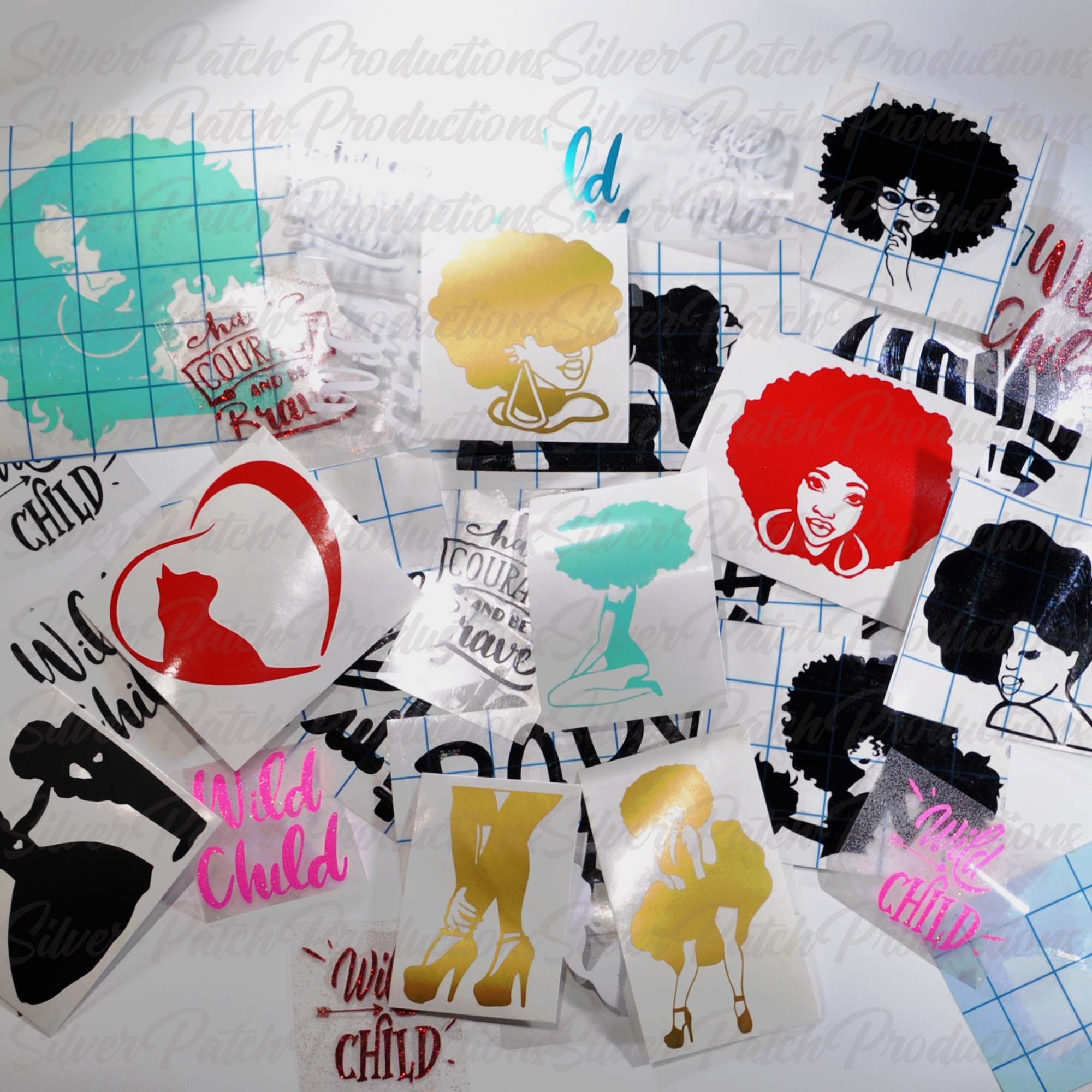 African American Decal Full Lips Afro Woman Permanent Vinyl Etsy