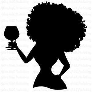 Afro Woman Wine Glass Permanent Vinyl Decal Car Window Laptop Glass Tumbler Mug