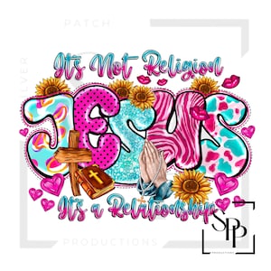 UV-DTF-sticker Jesus It's Not Religion Its A Relationship Print klaar om aan te brengen Permanente zelfklevende bekers Telefoonhoesjes Brillen Auto's