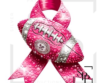 UV DTF Pink Fußball Pink Ribbon Brustkrebs Druck Bereit zur Anwendung permanent haftender Aufkleber Tassen Telefon-Brille-Autos