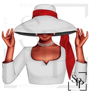 UV-DTF Afro-Amerikaanse mooie vrouw Elegante witte en rode print Klaar voor aanbrengen Permanente sticker Cups Telefoonhoesjes Bril Auto