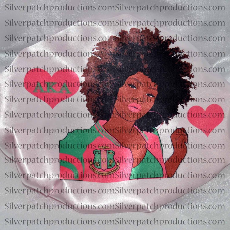African American Satin Reversible Bonnet Pink Green Sorority Etsy