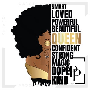 UV DTF Decal African American Woman Afro Smart Loved Beautiful Queen Print Ready to Apply Permanent Adhesive Cups Telefoonhoesjes Bril Auto's