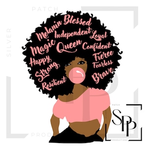 UV DTF Afro-Amerikaanse mooie vrouw gezegend sterke koningin print klaar voor het aanbrengen van permanente zelfklevende sticker kopjes telefoon hoesjes glazen auto's