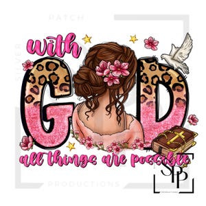 UV-DTF-sticker Boho With God All Things Are Possible Print klaar om aan te brengen Permanente zelfklevende cups Telefoonhoesjes Brillen Auto's