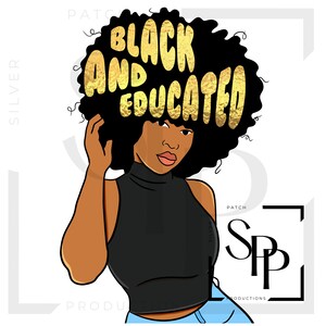 UV DTF sticker Afro-Amerikaanse vrouw Afro zwart en goed opgeleide print klaar om permanent klevende bekers telefoonhoesjes bril auto's aan te brengen