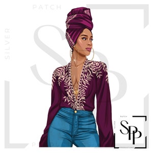 UV DTF-sticker African American Beautiful Woman Headwrap Print Klaar om permanente zelfklevende cups aan te brengen Telefoonhoesjes Bril Auto's