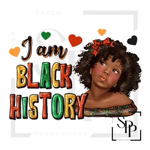 UV-DTF-sticker I Am Black Geschiedenis klein meisje-afdruk klaar om aan te brengen Permanente zelfklevende bekers Telefoonhoesjes Brillen Auto's