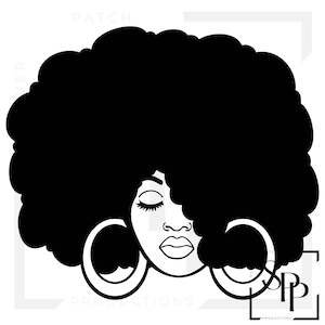 Hoop Earrings Black Woman Afro Permanent Vinyl Decal Car Window Laptop Glass Tumbler Mug
