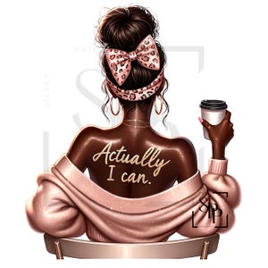 UV-DTF Zwart Mooie vrouw Eigenlijk kan ik afdrukken Klaar om aan te brengen Permanente sticker Cups Telefoonhoesjes Brillen Auto's