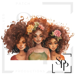UV DTF Decal African American Women Sistas Natural Flower Crowns Print Ready to Apply Permanent Adhesive Cups Telefoonhoesjes Glazen Auto's