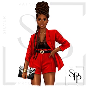 UV DTF-sticker African American Beautiful Woman Boss Lady In Red Ready to Apply Permanent Adhesive Cups Phone Cases Bril Cars