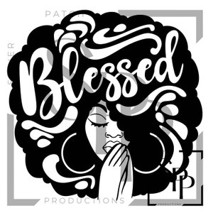 Blessed Black Woman Afro Permanent Vinyl Decal Car Window Laptop Glass Tumbler Mug