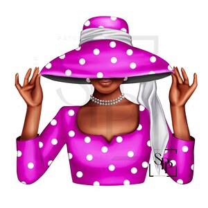UV-DTF Mooie zwarte vrouw Sorta Berry Polka Dot Lady Klaar om aan te brengen permanent zelfklevende sticker bekers telefoon bril auto's tijdschriften bekers