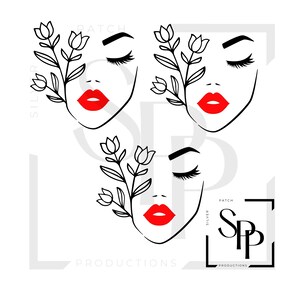 UV-DTF 3 ornament gezicht stickers dame gezicht gesloten oog bloemen stijl 3 toevoegen accessoires maak je eigen permanente kopjes telefoonhoesjes bril plantenbakken