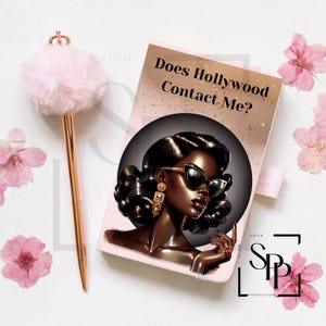 UV-DTF Afro-Amerikaans Mooi doet Hollywood Neem contact met mij op A5-formaat afdruk klaar om aan te brengen permanente zelfklevende sticker tijdschrift boekomslagen