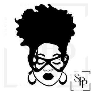Afro Messy Bun Woman Afro Permanent Vinyl Decal Car Window Laptop Glass Tumbler Mug