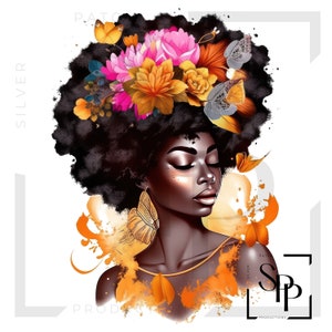 UV-DTF-sticker Afro-Amerikaanse mooie vrouw natuurlijk krullend haar Print klaar voor gebruik Permanente zelfklevende cups Telefoonhoesjes Bril Auto's