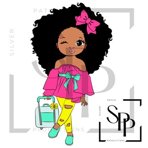 UV DTF-sticker African American Little Girl Travel Ready Afro Cute Print Ready to Apply Permanent Adhesive Cups Phone Cases Bril Cars