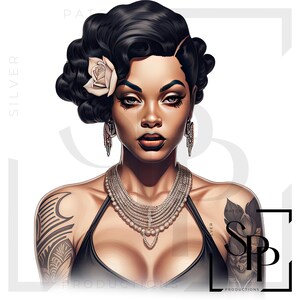 UV DTF sticker Latina vrouw tatoeages mooie Rockabilly 3 print klaar om permanente zelfklevende cups aan te brengen telefoon gevallen bril auto's