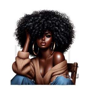 UV-DTF Mooie Afro-Amerikaanse vrouw Gekruld Heet en ik weet het Klaar om aan te brengen Permanente zelfklevende sticker Cups Telefoon Bril Auto's Tijdschriften