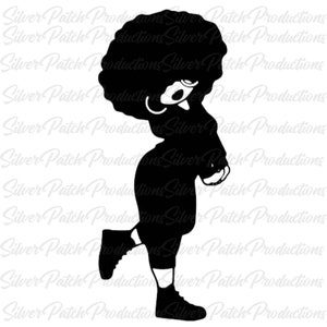 Afro Afrikaanse Amerikaanse vrouw walking vinyl decal auto raam laptop glazen bekermok