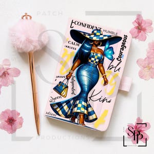 UV DTF Afro-Amerikaanse mooie denim diva A5-formaat print klaar om aan te brengen permanente sticker cups auto's boekomslagen