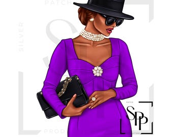 UV DTF White Latina Woman In Purple Elegant Sophisticated Ready to Apply Permanent Adhesive Decal Cups Phone  Glasses Cars
