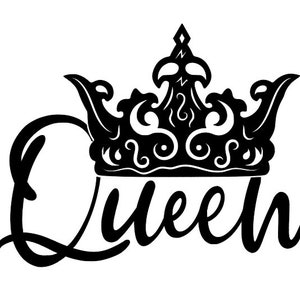 Crown Queen Permanent Vinyl Decal Car Window Laptop Glass Tumbler Mug