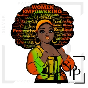 UV DTF-sticker Mooie zwarte vrouw met krachtige Afro-print Klaar voor het aanbrengen van permanente zelfklevende cups Telefoonhoesjes Brillen Auto's