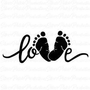 Love Baby Feet Trwała naklejka winylowa na szybę samochodu, laptopa, szklany kubek