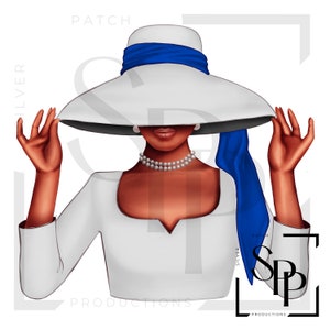 UV DTF Afro-Amerikaanse mooie vrouw Elegante witte en blauwe print Klaar voor het aanbrengen van permanente zelfklevende sticker Cups Telefoonhoesjes Bril Auto's