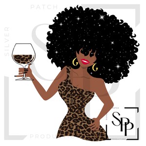 UV DTF Afro-Amerikaanse mooie vrouw proost wijnglasafdruk Klaar voor het aanbrengen van permanente zelfklevende sticker Bekers Telefoonhoesjes Bril Auto's