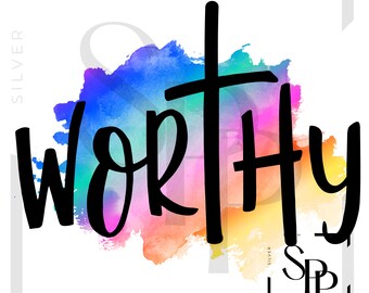 UV DTF Aufkleber Worthy Aquarell Affirmation Selbstliebe Print bereit, permanent klebende Tassen Telefonkästen Gläser Autos anzuwenden