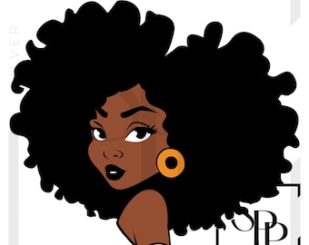 UV DTF Decal Afro African American Beautiful Diva Print Ready To Apply Permanent Adhesive Cups Phone Cases Glasses Cars