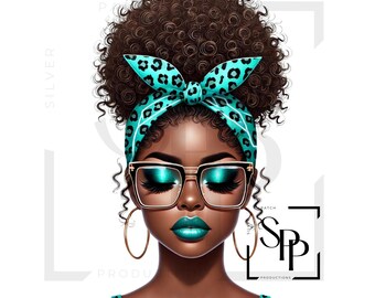 Sublimation Transfer Curly Bun Head Wrap Black Woman Vacation Ready to Apply Cup Mug Tumblers Shirts