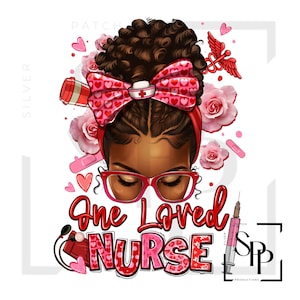 UV-DTF-sticker One Loved Nurse Mooie zwarte vrouw klaar om aan te brengen Permanente zelfklevende sticker Bekers Telefoonhoesjes Brillen Auto's Elk plat oppervlak
